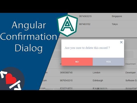 Video Tutorial for Angular Material Popup Dialog & Model