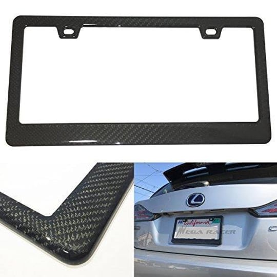 mega-racer-carbon-fiber-pattern-metal-license-plate-frame-1-pack-2-hole-slim-front-or-rear-black-alu-1