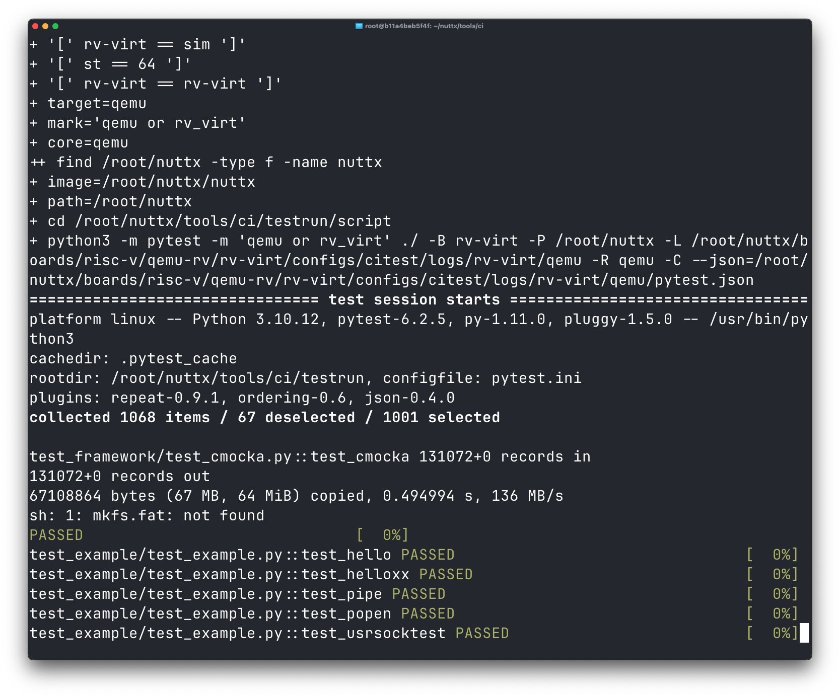 Docker running CI Test in CI Job risc-v-05