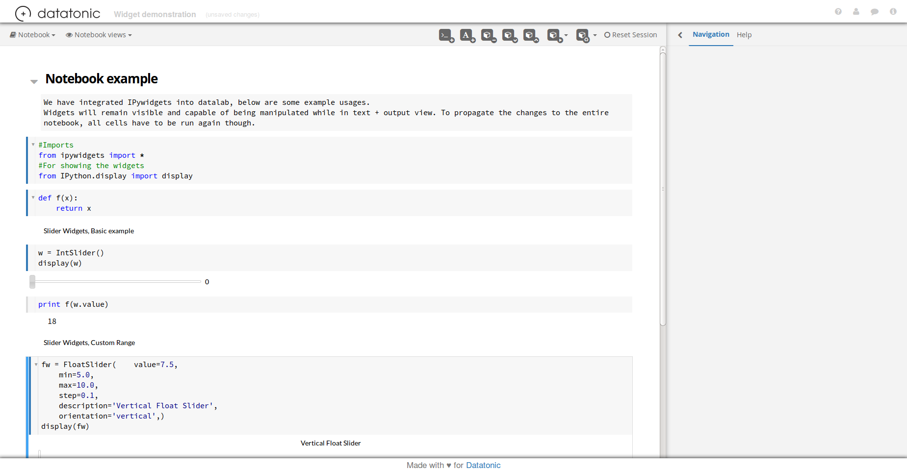 Datalab Notebook View