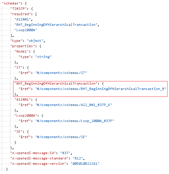 Example of non-repeatable EDI items