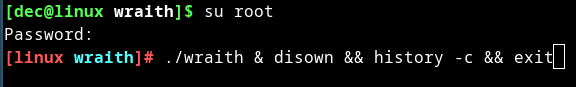 switching user to root