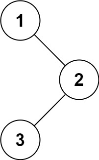 Binary tree example: 1 -> 2 -> 3