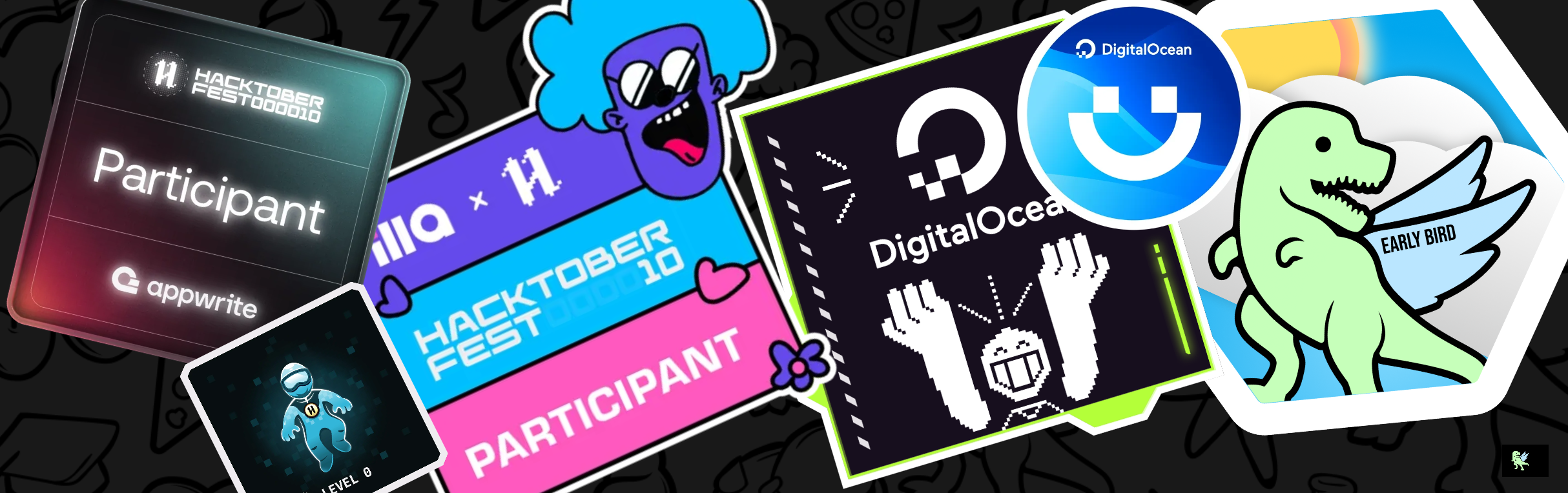 An image of @smashcoder's Holopin badges, which is a link to view their full Holopin profile