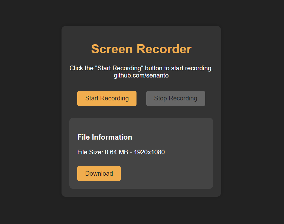 GitHub - senanto/web-based-screen-recorder: Web based screen/window ...