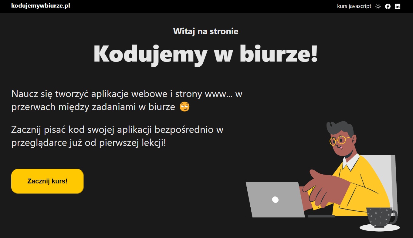 screenshot głównej strony kodujemywbiurze.pl