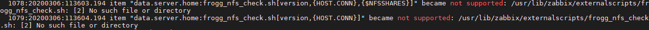 Zabbix NFS error sample
