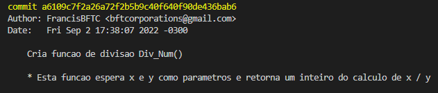 git log da funcao Div_Num()