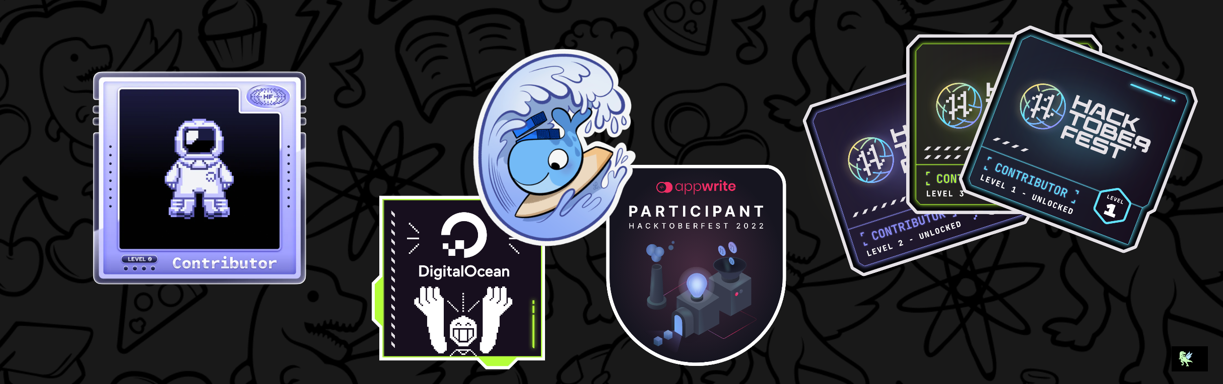 An image of @ctomkow's Holopin badges, which is a link to view their full Holopin profile