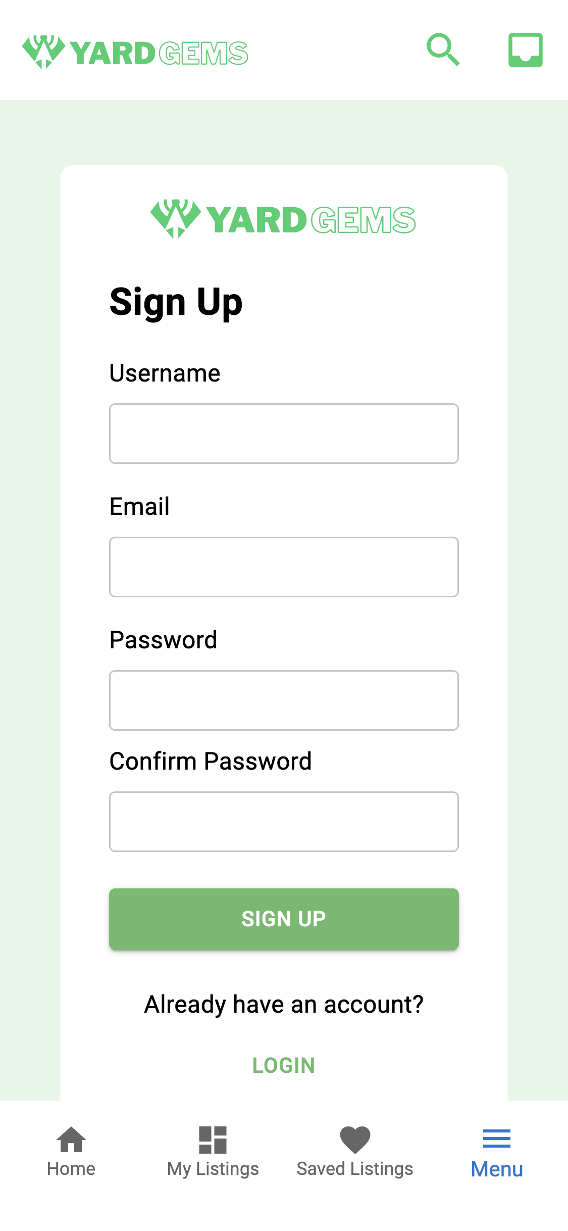 Sign Up Page