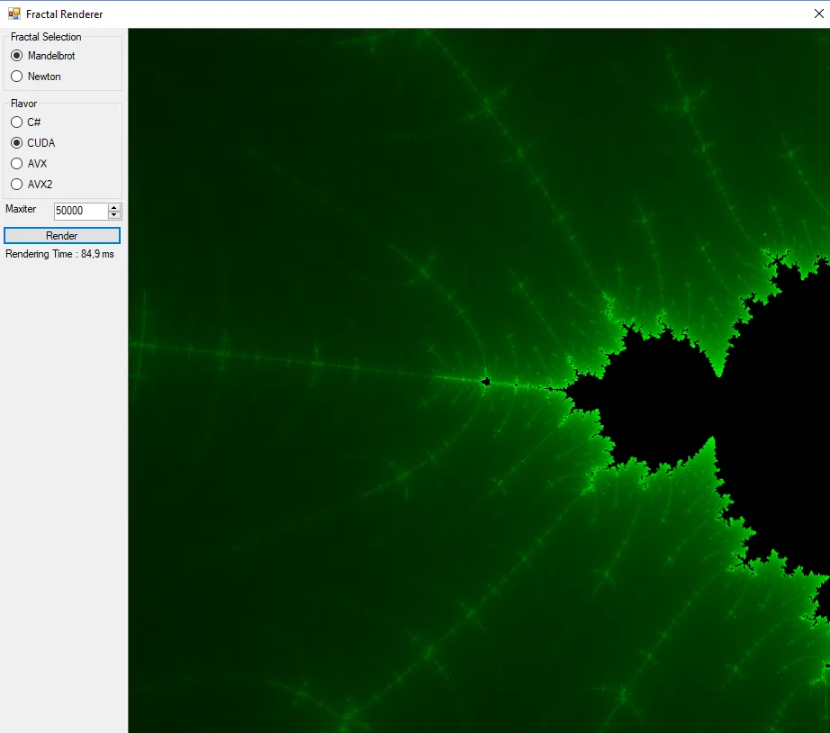 mandelbrot rendering