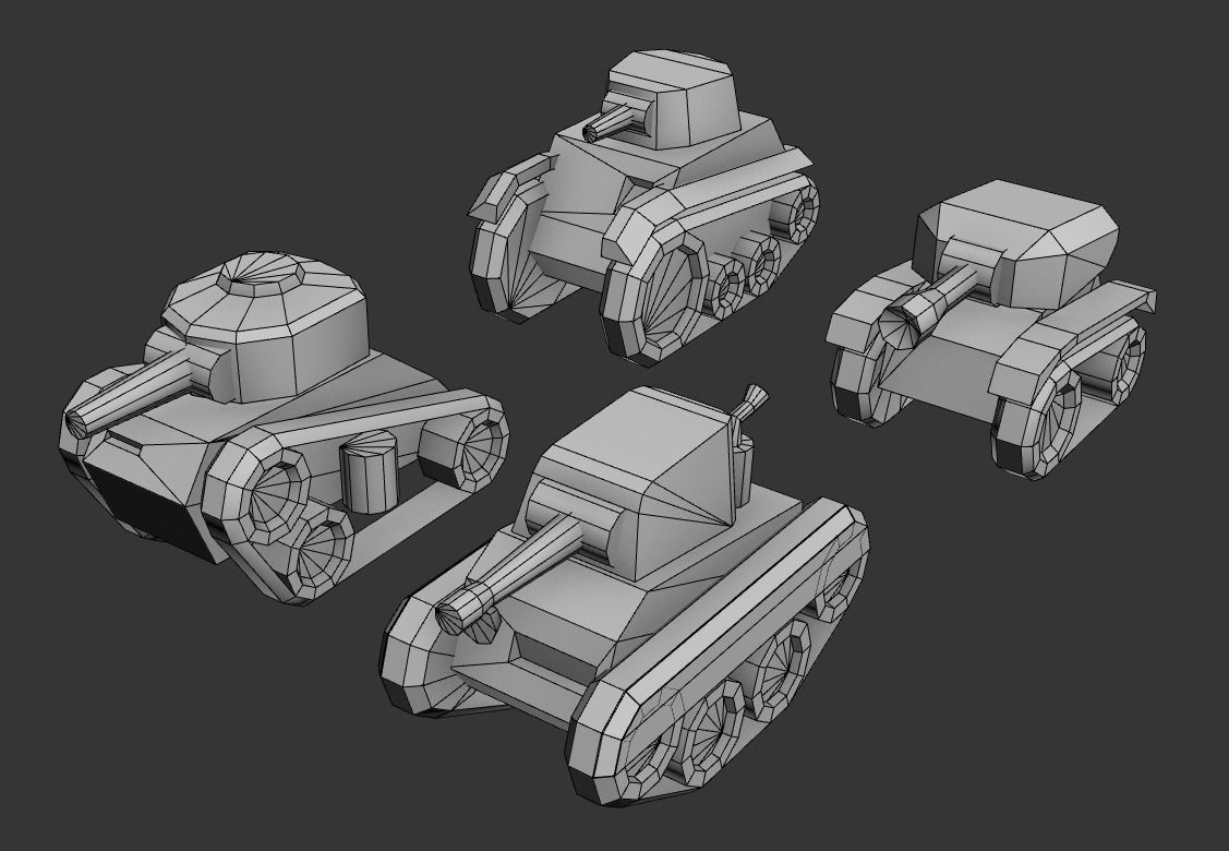 Low poly tanks