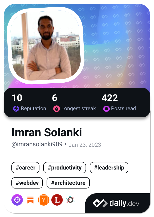 Imran Solanki's Dev Card