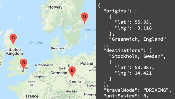 Google Maps Distance Matrix