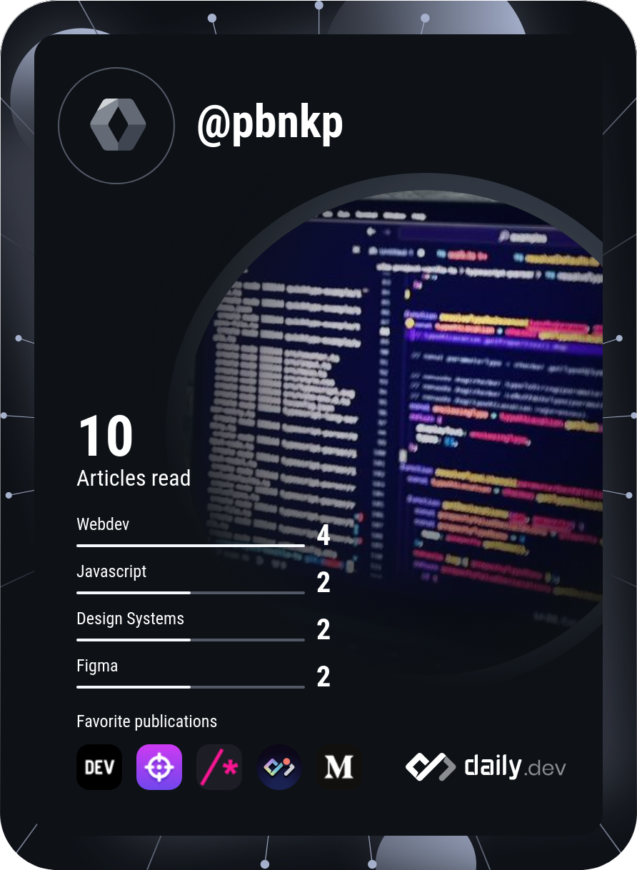 pbnkp's Dev Card