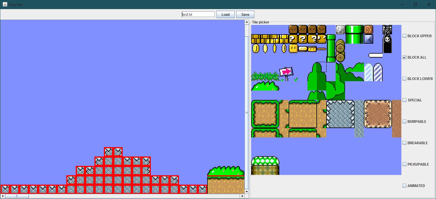 User Interface of the level editor