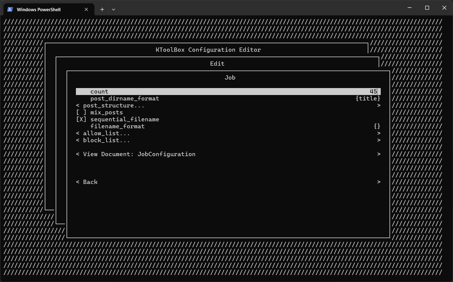 KToolBox Configuration Editor