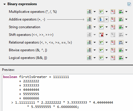 formatter wrap binary expressions