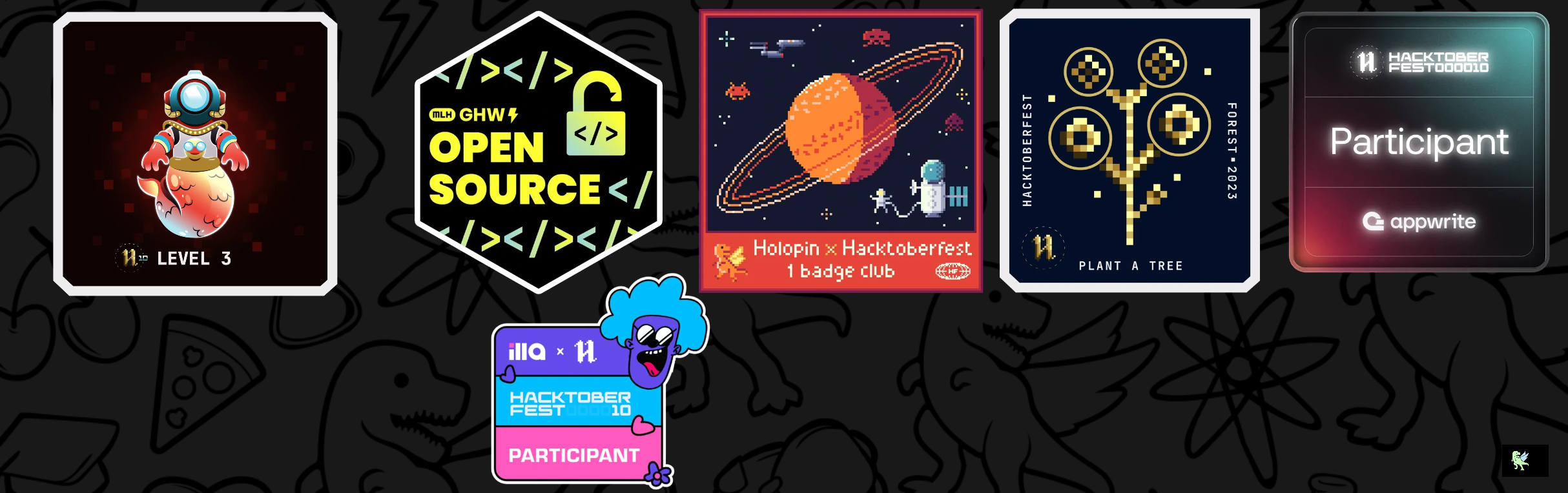 An image of @pedrop19's Holopin badges, which is a link to view their full Holopin profile