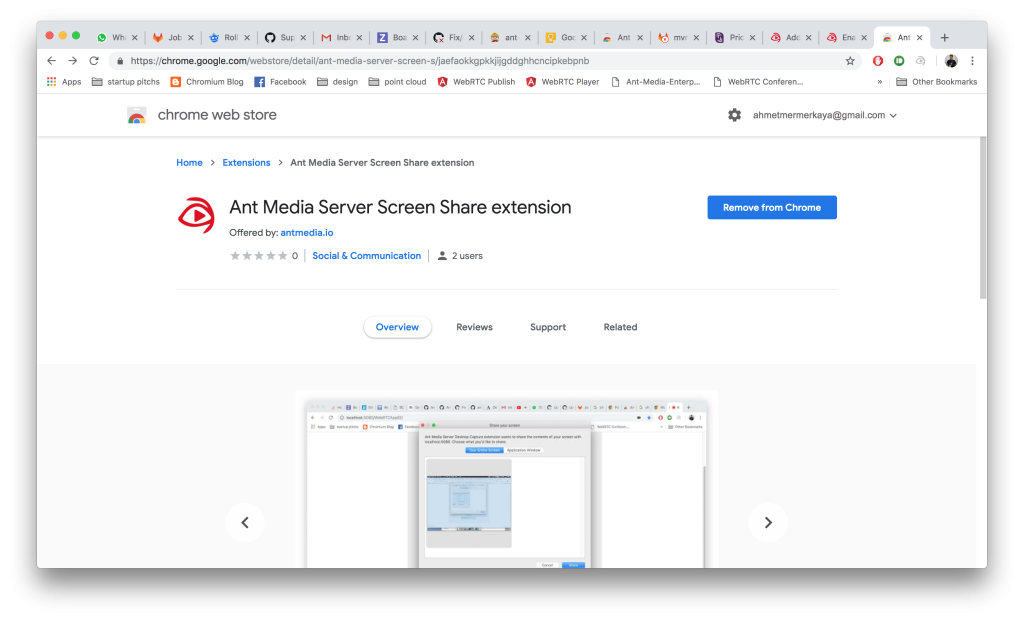 Install WebRTC Screen Sharing Extension