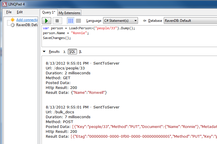 SQL Tab