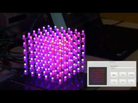 Ethernet controlled 6x6x6 RGB LED-Cube - uncut