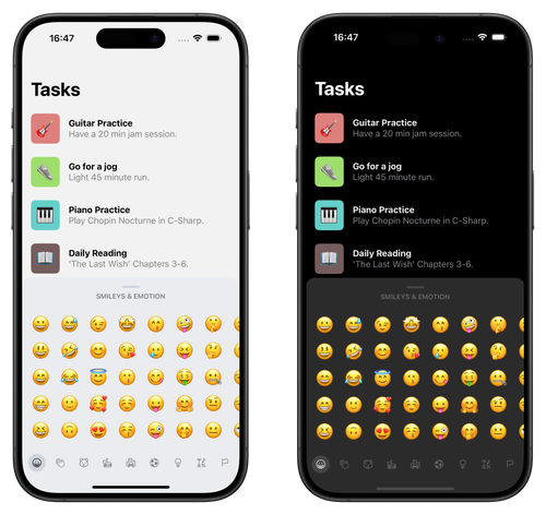 Demo of the Emoji Picker UI.