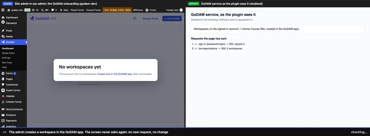 V1 develop: no way forward from No workspaces yet