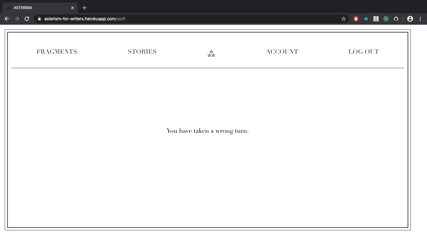 Asterism error page