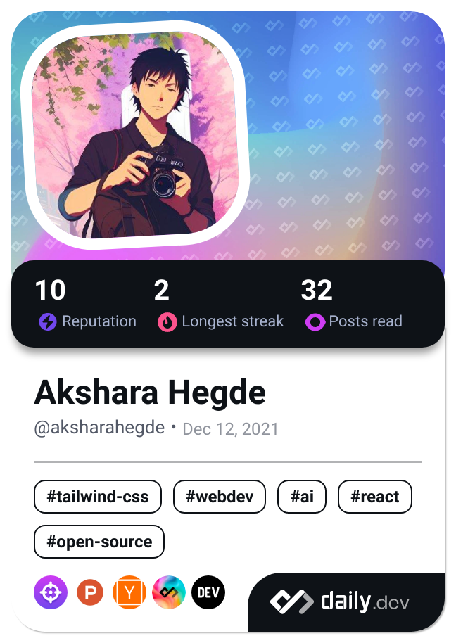 Akshara Hegde's Dev Card