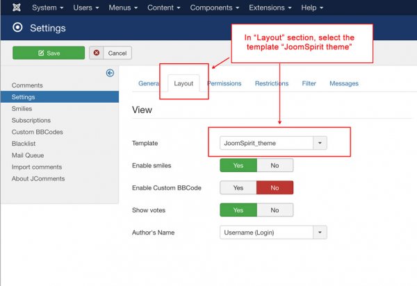 JCcomments Template