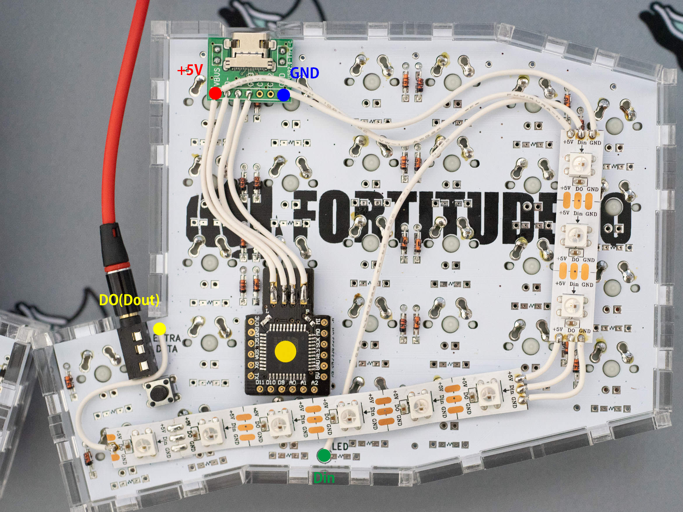 Wiring the LED Tape（Right-Hand Side)