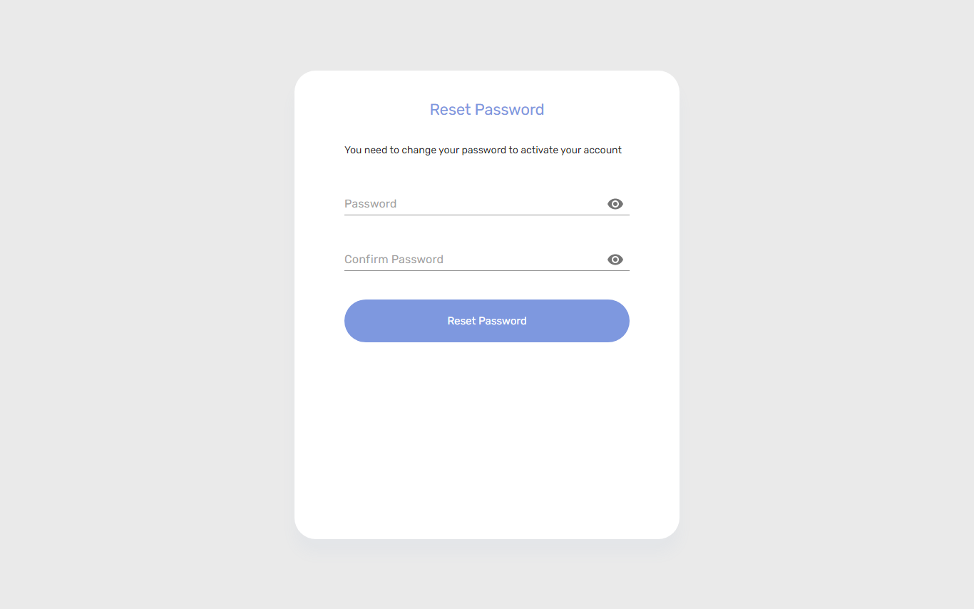 Reset Password Page