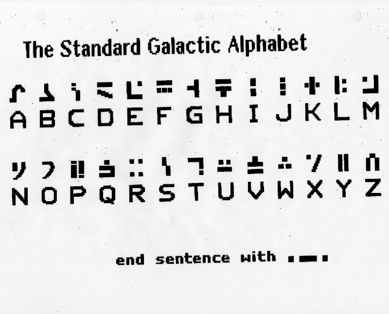 The Standard Galactic Alphabet