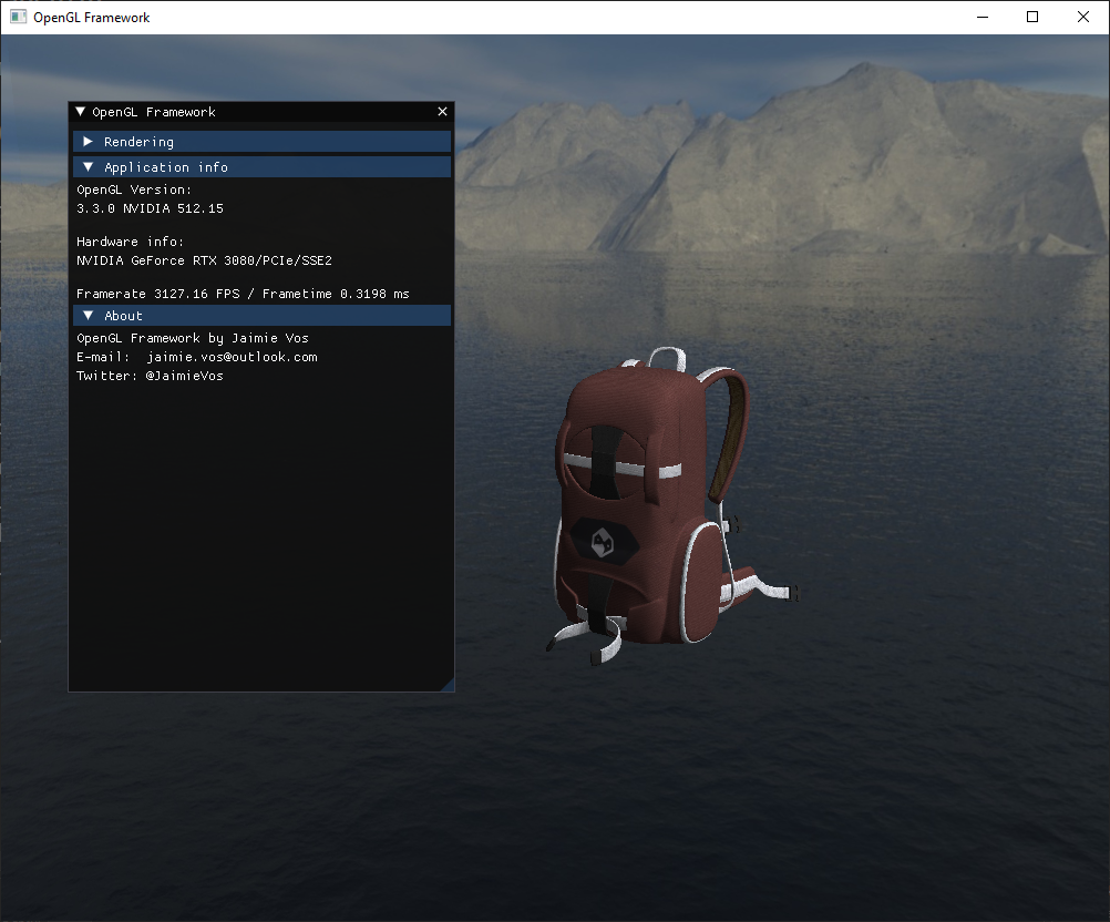 Screenshot of the OpenGL Framework