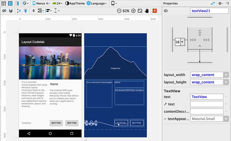 Último TextView em baseline com os Buttons de fundo