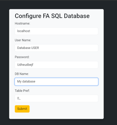 SQL Setup