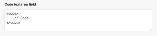 Textarea Code Field