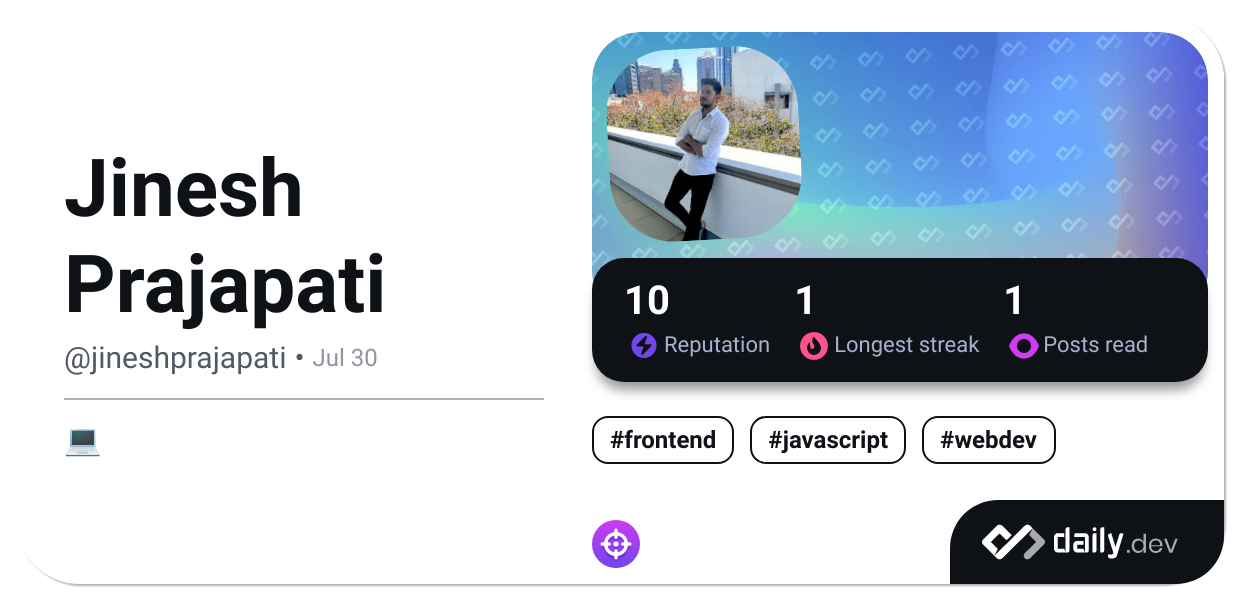 Jinesh Prajapati's Dev Card
