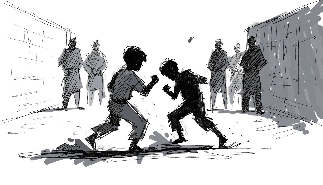 Storyboard frame from scene 2 of the 300 example deck