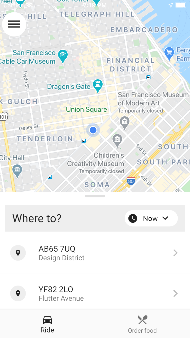 GitHub - joekendal/uber-clone: Flutter clone of Uber app (App a day ...