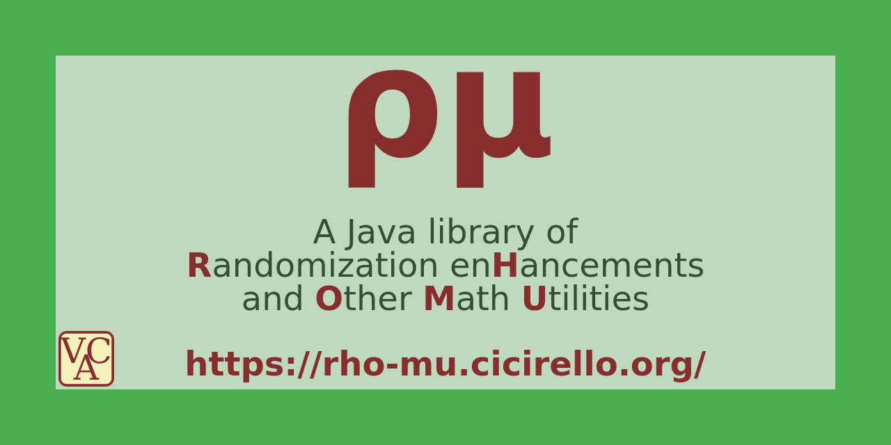 ρμ - Java library of Randomization enHancements and Other Math Utilities