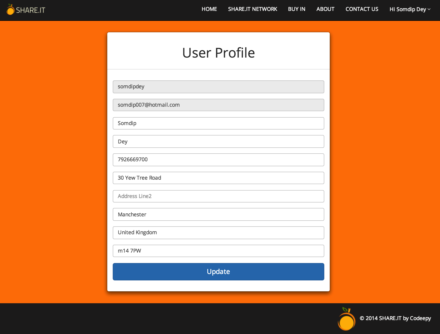 User Profile Info