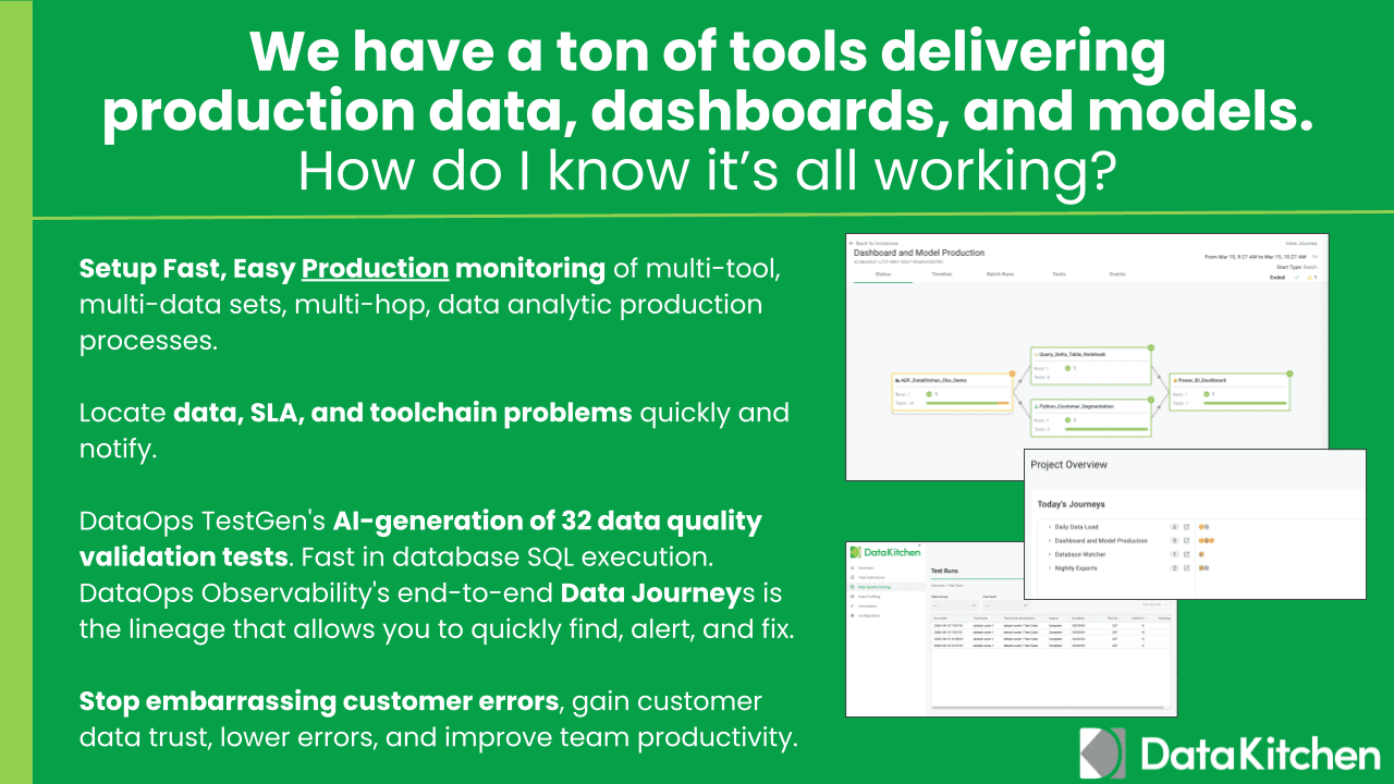 DatKitchen Open Source Data Observability Features - Data Production