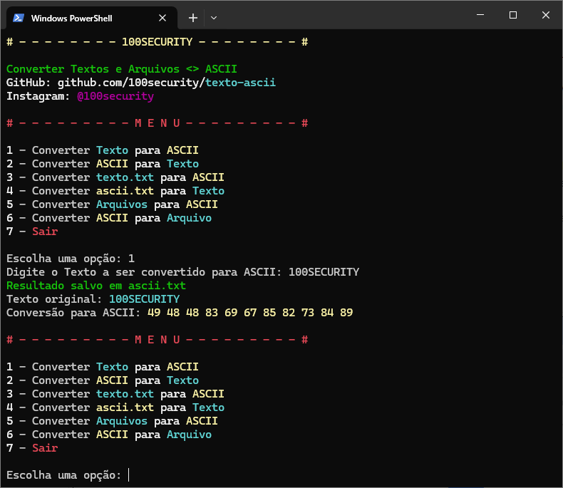 GitHub - 100security/texto-ascii: Converter Textos e Arquivos ASCII ...