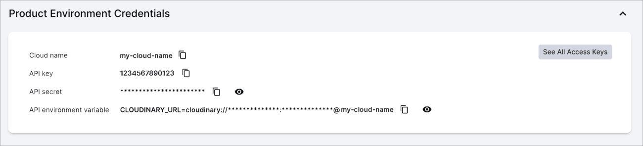 Cloudinary account credentials