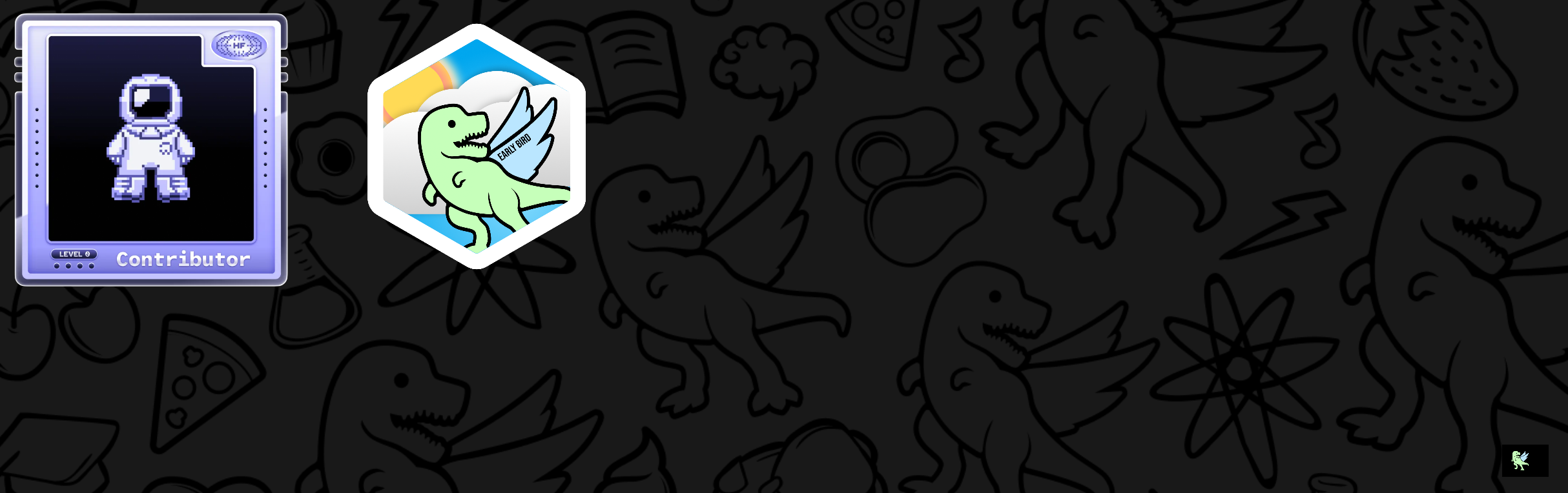 An image of @hirakabc's Holopin badges, which is a link to view their full Holopin profile