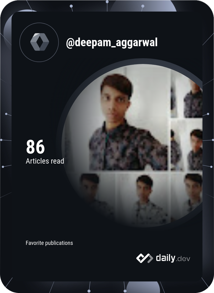 Deepam Aggarwal's Dev Card