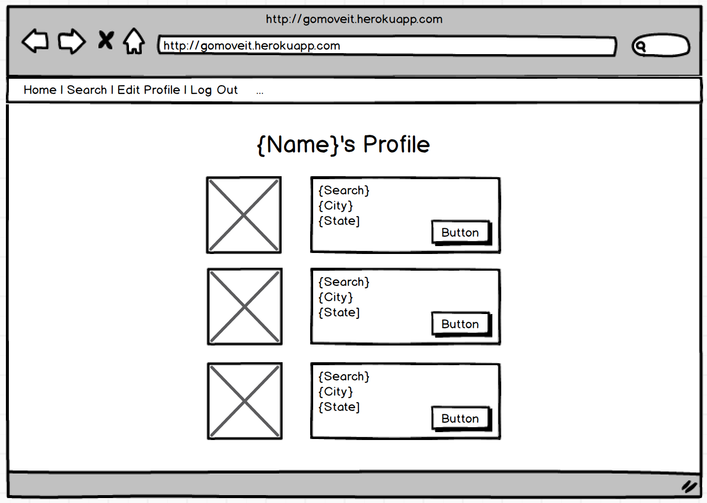 Profile Page Wireframe