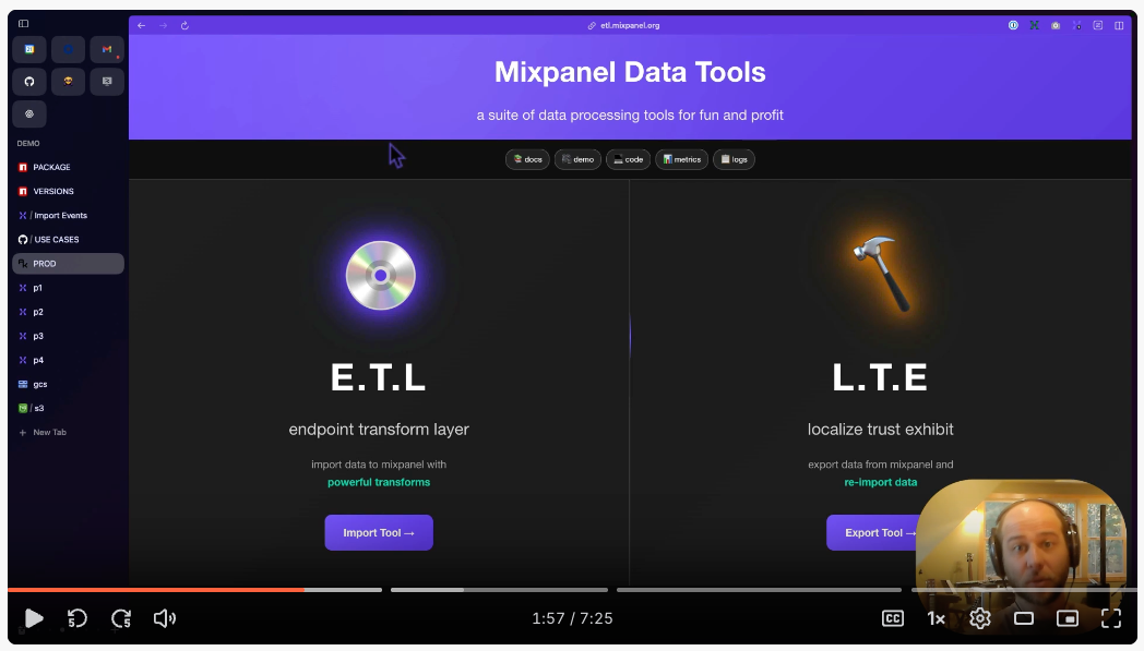E.T.L Interface - Extract Transform Load data into Mixpanel